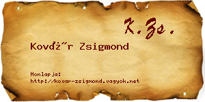 Kovár Zsigmond névjegykártya